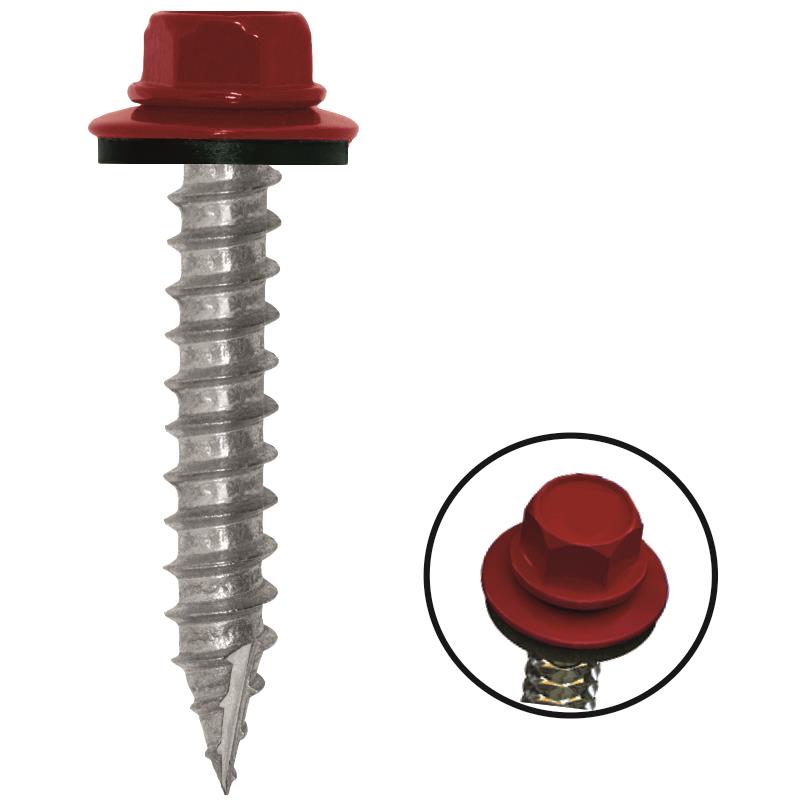 WOOD SCREW HEX RED COLOUR